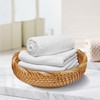 Whalehub Natural Rattan Round Fruit Basket Bowls, Hand Woven Decor