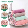 10PCS Super Absorbent Dish Towels, Microfiber Coral Fleece Cleaning Cloths