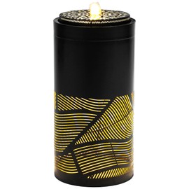 23.6 Inch Modern Outdoor Water Fountain with LED Lights - Black Geometric Bird Bath Garden Fountain for Patio, Yard, Porch Decor - Soothing Waterfall for Relaxing Ambiance