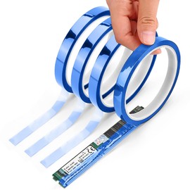 Polyimide High Temperature Tape,Heat Resistant Tapes, 4 Rolls High Temperature Resistant Tape, Heat Transfer Tape for Soldering, Transfer, 3D Printing, Sublimation,Electronics(Blue)