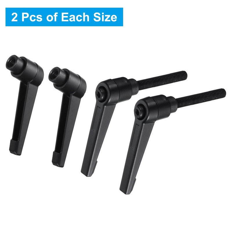 sourcing map 4pcs Clamping Lever Adjustable Handle Set Metric M6