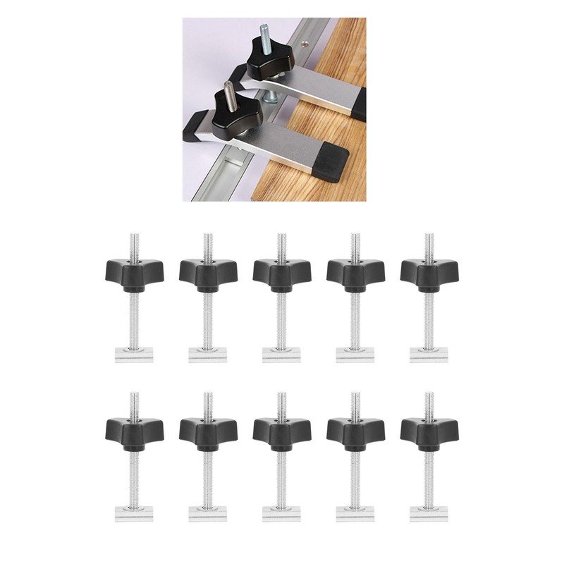 10 Set T Track Kit Woodworking Slider Bolt Knob Accessories