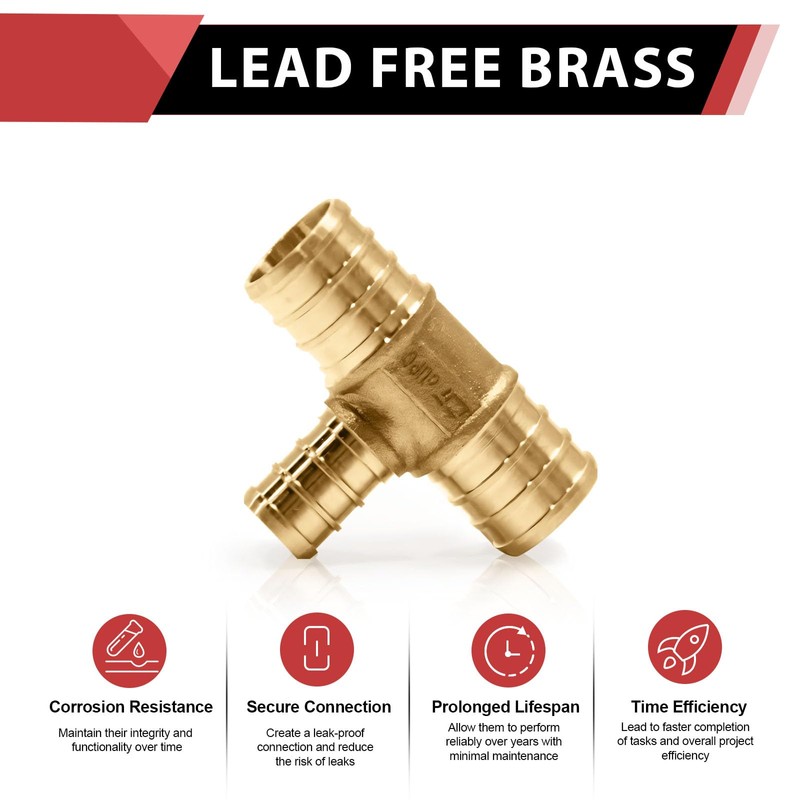 2-Pack Efield 3/4" X 3/4" X 1/2" Pex Reducing Tee