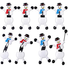 Harrycle 8 Pcs Christmas Stocking Fillers Snowman Wall Crawlers with Sticky Christmas Stretchy Toys Christmas Bag Fillers Stretchy Snowman Fillers Stress Relief Toys for Christmas Party Bag Fillers