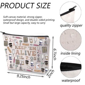 TGBJE Nurse Makeup Bag Night Shift Nurse Appreciation Gift Keep Them Alive til 7:05 Cosmetic Pouch Bag Registered Nurse Gift (Alive til 7:05 MU)