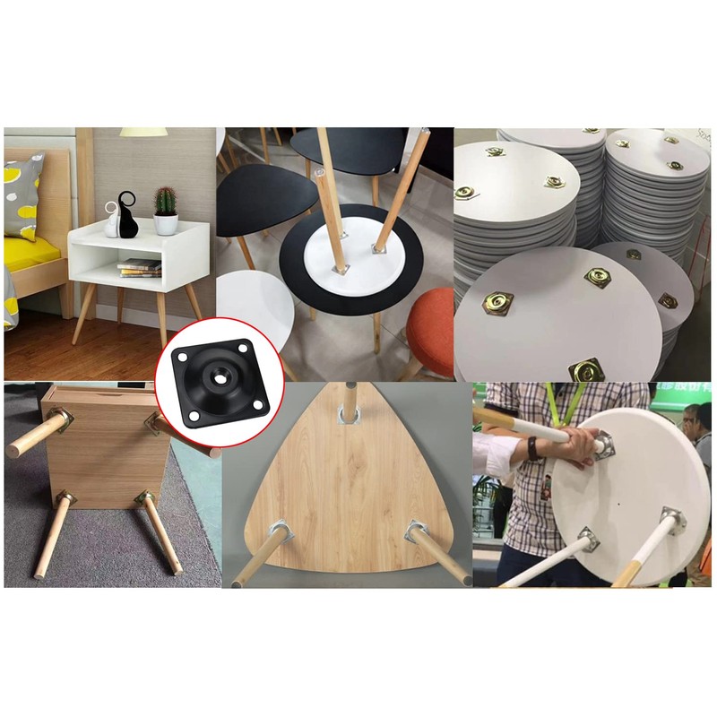 Coshar 4 Sets Flat Furniture Leg Mounting Plates Sofa Leg