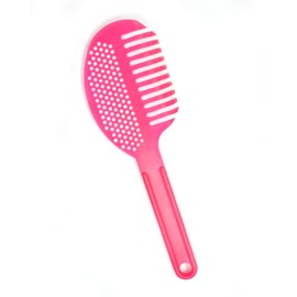 Gadjit Pasta Strain & Serve (Pink) -- Pot Strainer, Two Sided Kitchen Tool, One Side Strains Pasta, Other Side Lifts and Serves Noodles