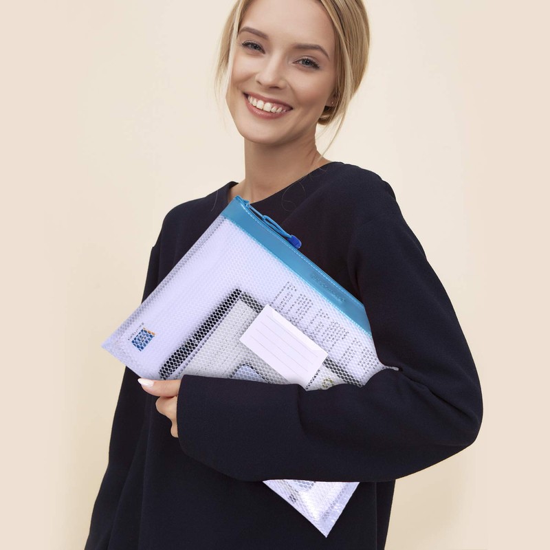 Zipper File Bag, Wisdompro® 4 Packs Letter Size Paper Document