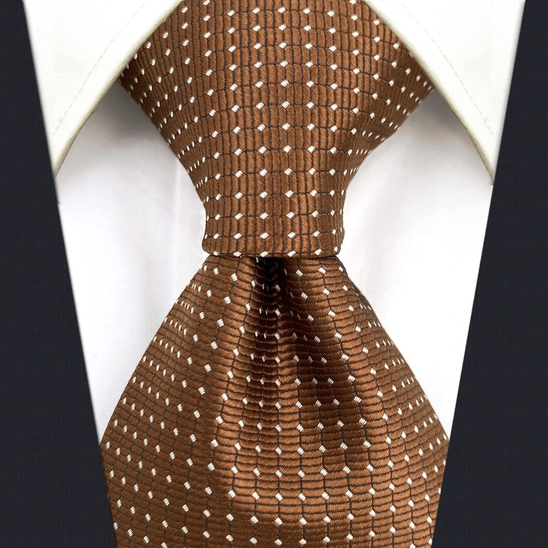 [S&W SHLAX&WING] Men's Necktie Brown Copper Formal Neck Tie Set