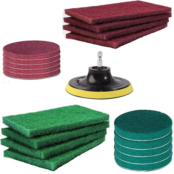 10Pcs Scouring Pads Cleaning Kit for Drill, Kagni 4 Inch
