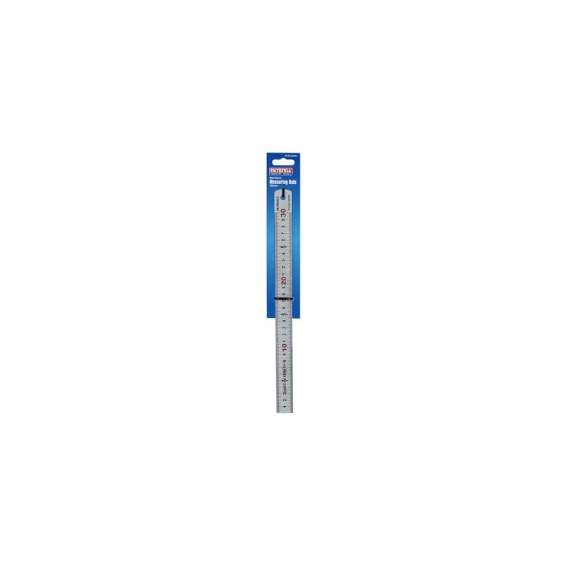 Faithfull Matt Silver Hardened Stainless Steel Ruler (Metric) 300mm