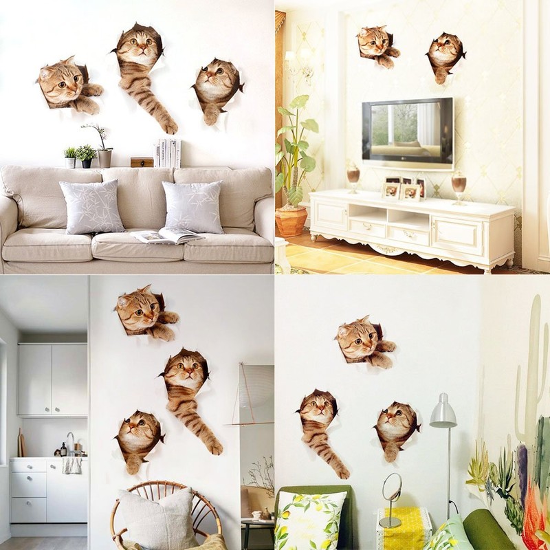 Pazi Wall Sticker Cat Removable Wall Sticker Cat Sticker Cute