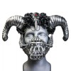GIFTSHOP101 Silver Raven Ram Horn Headband with Steampunk Mouth Mask
