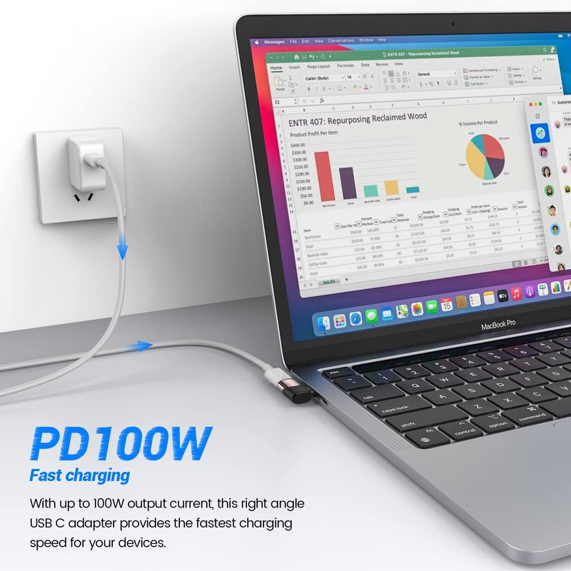 MOGOOD USB C 90 Degree Adapter, USB C Extender Right