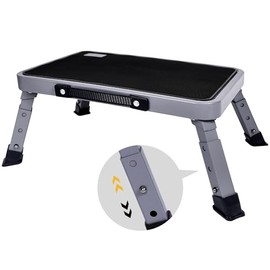 3 Levels Adjustable Folding Step Stool,Foldable RV Step Stool,Safer Metal Stepping Stool for Adults and Seniors,Sturdy and Stable,350 Ibs Capacity,for Bedroom,Kitchen,Office,SUV and More Use