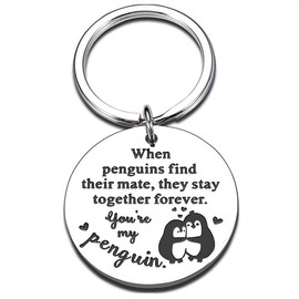 RFTWXHPN Anniversary Birthday Gifts for Husband Wife When Penguins Find Their Mate Keychains for Boyfriend Girlfriend Christmas Valentine's Day Gift for Couple Gifts for Him Her