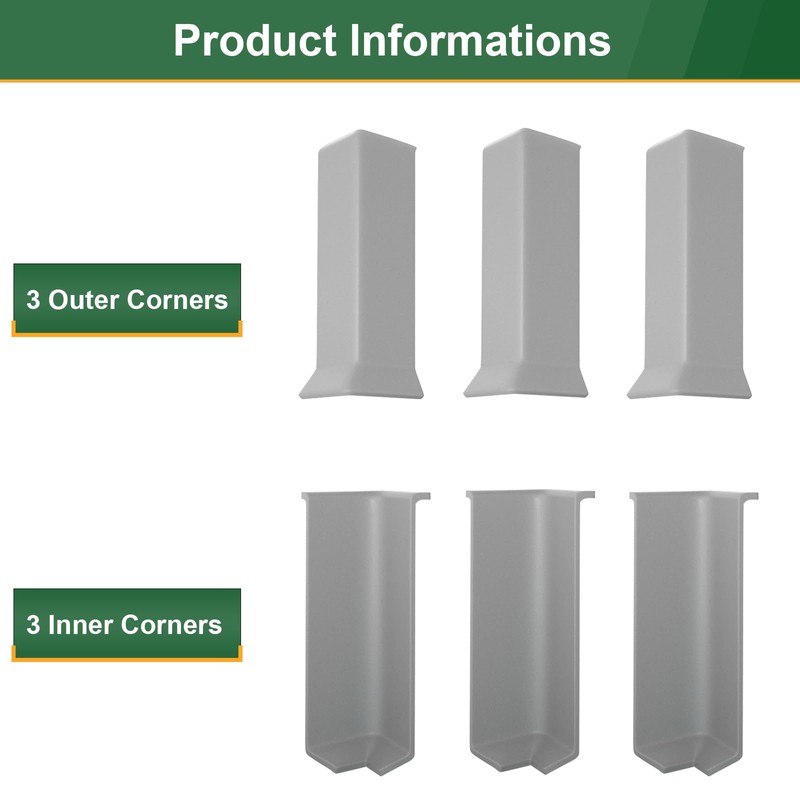 GAMZAU Baseboard Corner Blocks 6inch Height, Self Adhesive 3 Inside