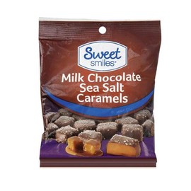 Sweet Smiles Milk Chocolate Sea Salt Caramels, 4 Ounce Snack Bag,, 1 Count (Pack of 1)