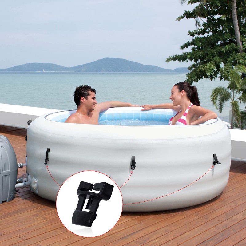 OIIKI 2 Sets Spa Hot Tub Cover Clips, Spa Cover