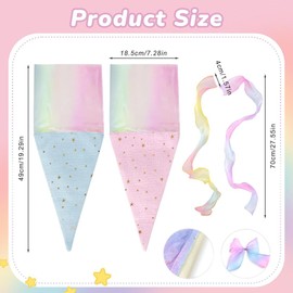 EIHI Pack of 2 school cone girls, school cone filling, sugar cone girls, mini school cones for filling (blue + pink)