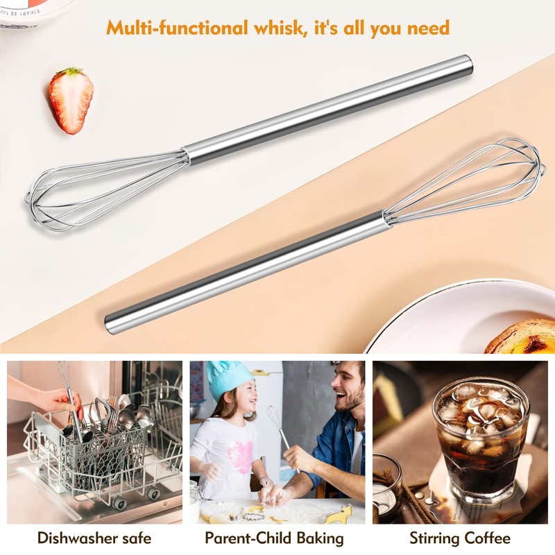 Mini Whisk, Stainless Steel Mixer, Mini Baking Mixer, Coffee and