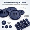 230 Pcs Resin Sewing Buttons, 4-Hole Round, 5 Assorted Sizes,