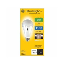 GE 93129366 LED Outdoor-Rated Ultra Bright Light Bulb, Soft White, A21 Medium Base, 22 Watt - Quantity 4