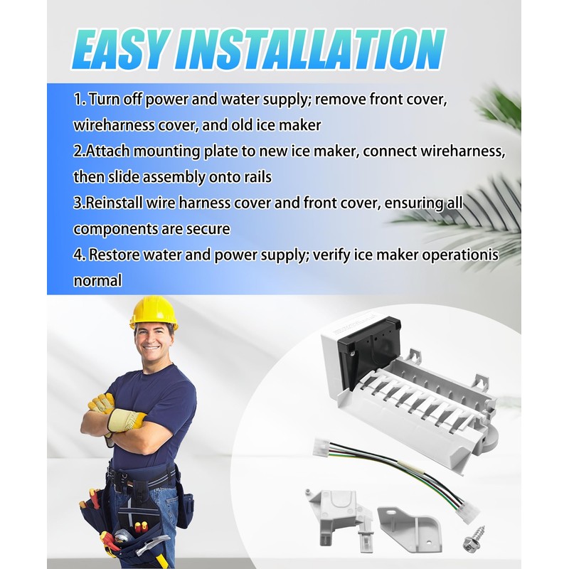 2198597 626663 Ice Maker Replacement Kit Compatible with Whirlpool, Maytag,