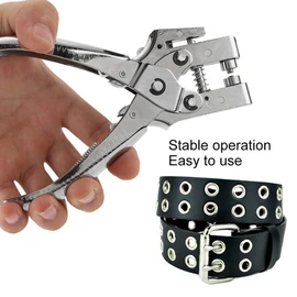 Trimming Shop Steel Eyelet Plier Heavy Duty Rivet Setting Tool with 100pcs 4mm Iron Eyelets for Tarpaulins, Clothing, Leather Crafting, Scrapbooking, Punch Hole