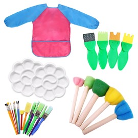 GMHLLES 27 Pcs Kids Paint Brushes Set, Various Sizes Paint Brush for Beginners and Young Artists for Watercolor, Oil, Acrylic Paints, Diy Art