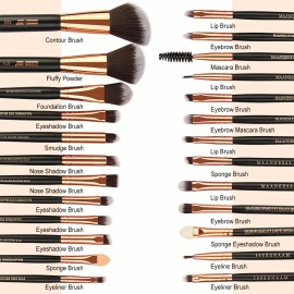 Set de Brochas de Maquillaje Maange de 22 Piezas, Negro