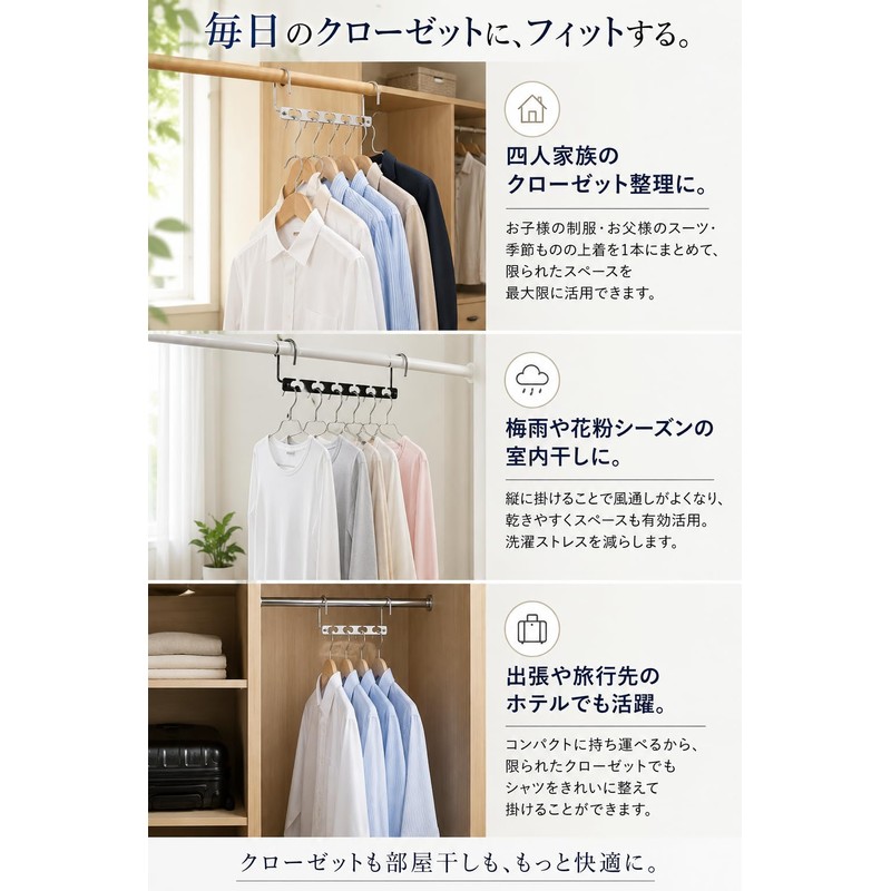 fogman Hanger, Horizontal and Vertical Stainless Steel, Space Saving, Storage