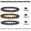 Mabor 3Pcs Beaded Bracelets for Men – 8mm Beads Stretch