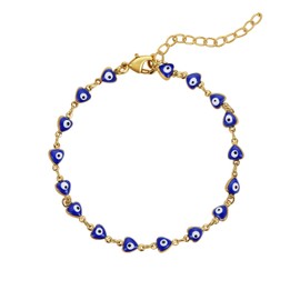 choice of all Evil Eye Ankle Bracelet for Women,Navy Blue Evil Eye Bearfoot Chain Gold Anklets for Girls (B:Triangle Evil Eye)