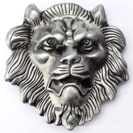 Longcreek Lion Belt Buckle for Men Nordic Viking Lion Head Belt Buckle Punk Lion Belt Buckle Vintage Western Cowboy Belt Buckle Punk Rock Belt Buckle, silver