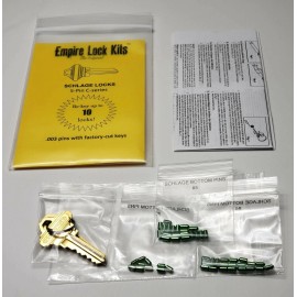 Empire Lock Kits Schlage Rekey Kit Up To 10 Locks 5-Pin Key SC1 Bottom Pins With Factory Cut Keys