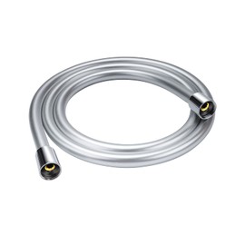 YEAUPE Shower Hose 1.6 m with Twist Protection 160 cm Standard 1/2 Inch Connection, Flexible and Kink Resistant, Drinking Water Tested & Pressure Tested Silver, Silver