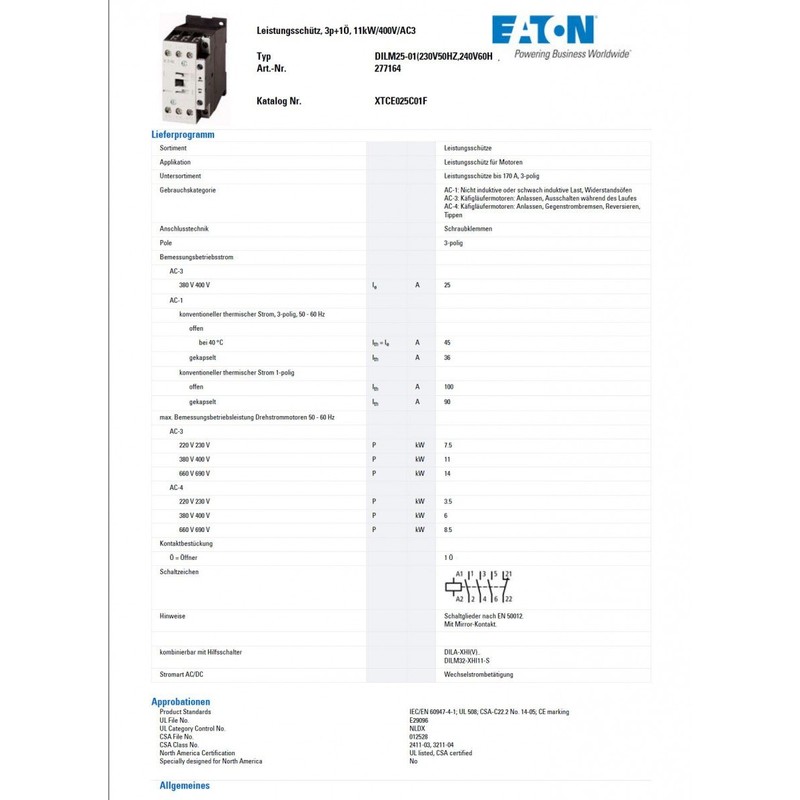 Eaton LEIST.-SCHUETZ 230V/AC 11KW/400V