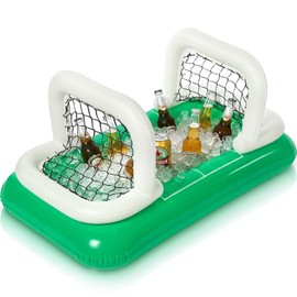 PullCrease 1 Pcs Inflatable Soccer Field Beverage Cooler with Goal Nets, 2026 Soccer Party Supplies, 47.2" Ice Serving Bar and Floating Pool Cooler for Drinks, Backyard Tailgate Game Day Decor