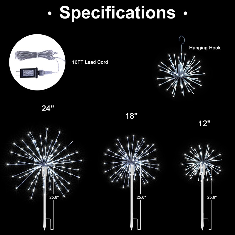 LIGHTSHARE 24'' Starburst Light Lighted Ball 160 LED Firework Lights