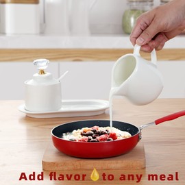 ONTUBE Porcelain Sugar and Creamer with tray and Crystal Lid Set of 4 (Gold)