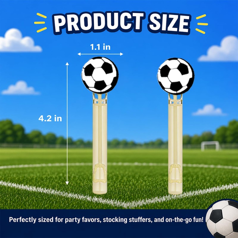 24 Pcs Soccer Bubble Wands, Soccer Party Favors & Goodie