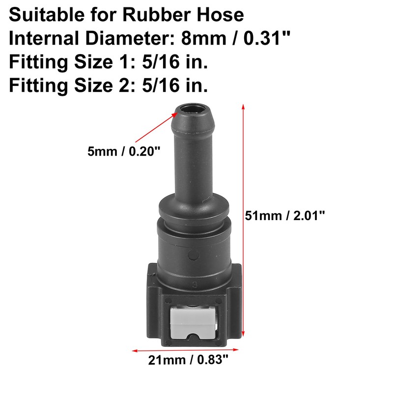 X AUTOHAUX 2pcs Fuel Hose Quick Connect Straight for 5/16