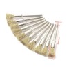 Wire Brush Set, 10 Pack, 5mm Brass Bristles, 3mm Shank