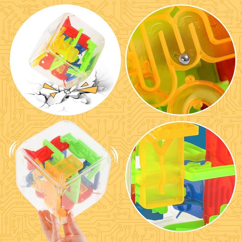 3 otters 3D Puzzle Maze Cube, 72 Obstacles Puzzle Cube