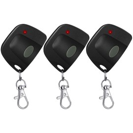 Kingdder 3 Pcs 8 Dip Switch 310mhz Garage Door Remote Compatible with Linear Delta 3 (DT DTA DTD DTC DNT00002A) Gate Opener Remote with Keychain (Black,Grey Button)