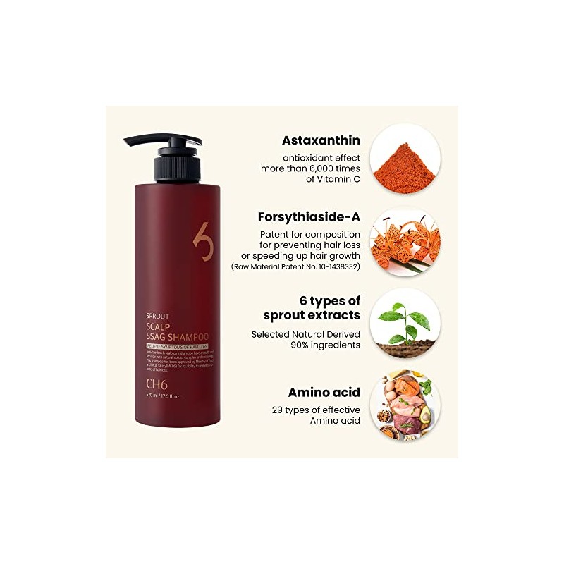 Scalp Ssag Shampoo 520ml – Shampoo Coreano Anticaída y Anti-Envejecimiento