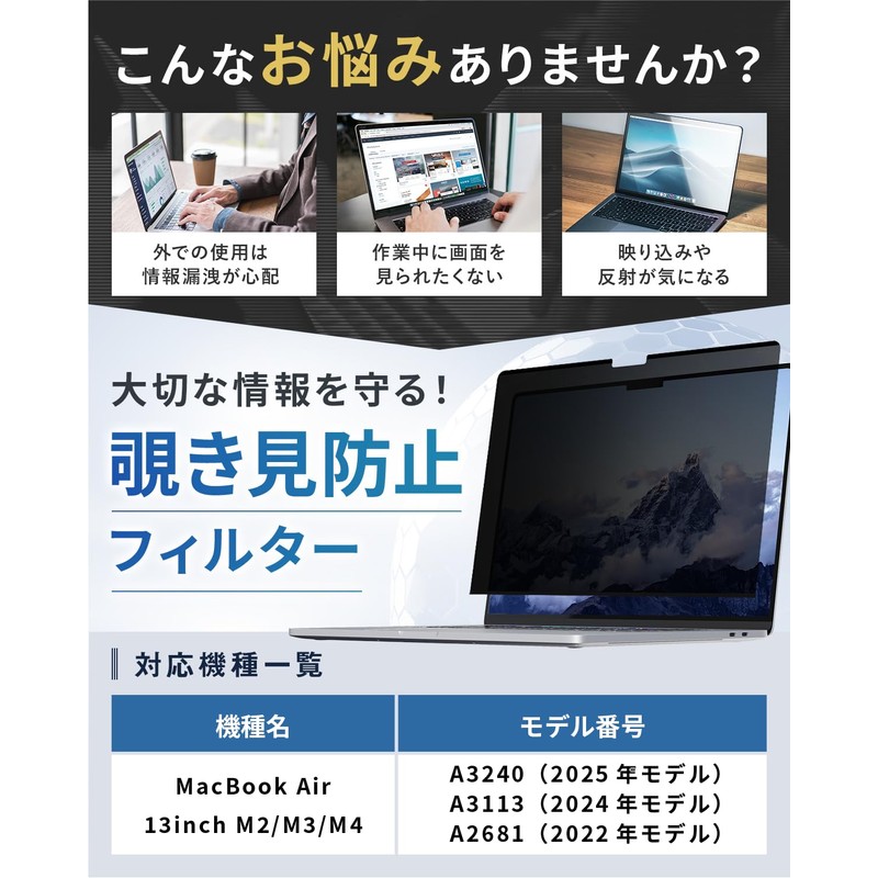 HOGOTECH MacBook Air 13.6-inch M3 M2 Magnetic, Anti-Glare, Blue Light