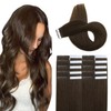 XDhair Haarverlängerung, selbstklebend, 20 Stück/50 g, Echthaar, 18 Ponce, Klebeband,