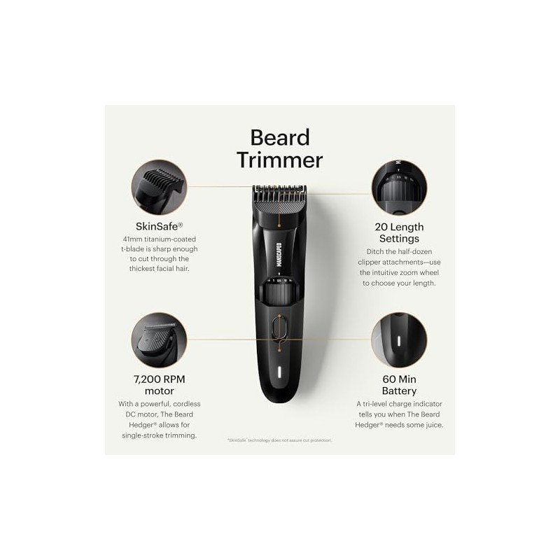 MANSCAPED® The Beard Hedger® Cortadora de barba de precisión premium,